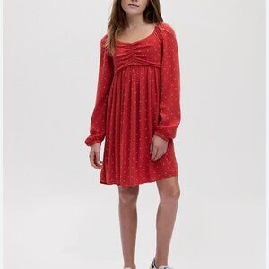 Gap kids Ruched girls dress red hearts size 8